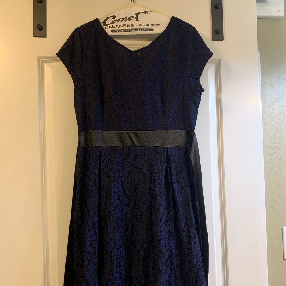 Blue lace party dress
